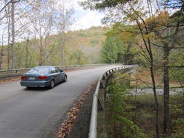 vehicle driving on Pinnacle Road