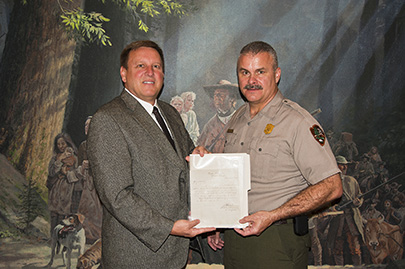 Friends Chairman John Brown and Superintendent Mark Woods