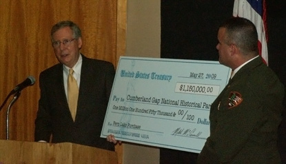 Senator Mitch McConnel and Superintendent Mark Woods