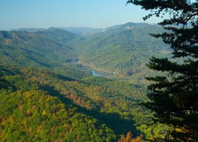 View of Fern Lake as seen from the Pinnacle Overlook