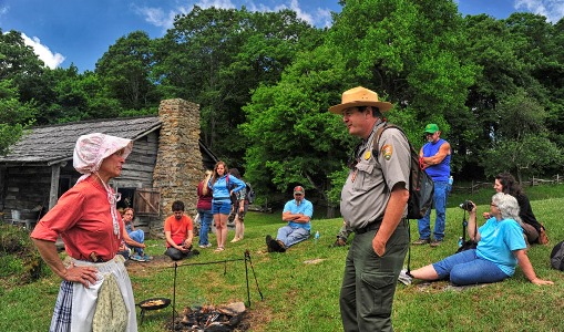 park staff and visitors park staff and visitors