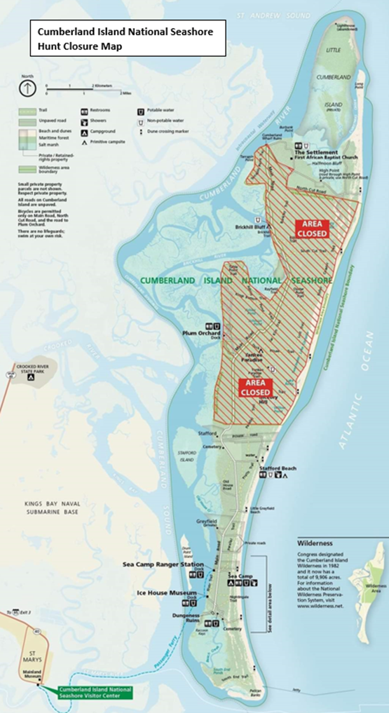CUIS hunt map Cumberland Island map showing hunting area