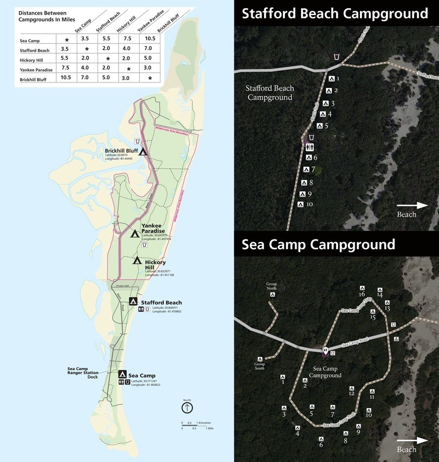 Cumberland Island Campground Map