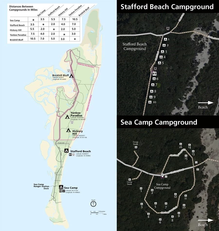 Cumberland Island Campground Map Cumberland Island Campground Map