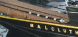 A section of the bowsprint and figurehead on the bow of BALCLUTHA.