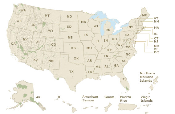 national parks map of us Find A Park U S National Park Service national parks map of us