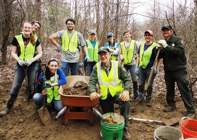 Group of Rangers and Student Volunteers working within CVNP Group of Rangers and Student Volunteers working within CVNP