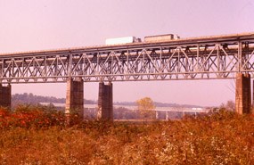 Historic photo of the old I-80 bridge over CVNP