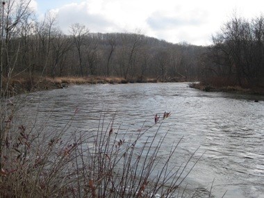 Cuyahoga River in winter