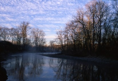 Cuyahoga River at Dusk in the Fall Cuyahoga River at Dusk in the Fall