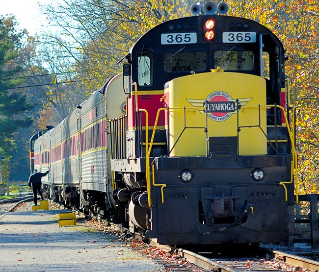CVSR train in the station brecksville CVSR train in the station