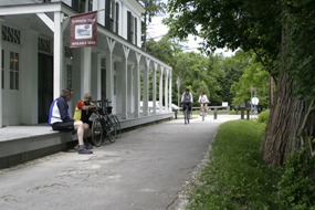 The Towpath Trail runs alongside Boston Store Visitor Center. The Towpath Trail runs alongside Boston Store Visitor Center.