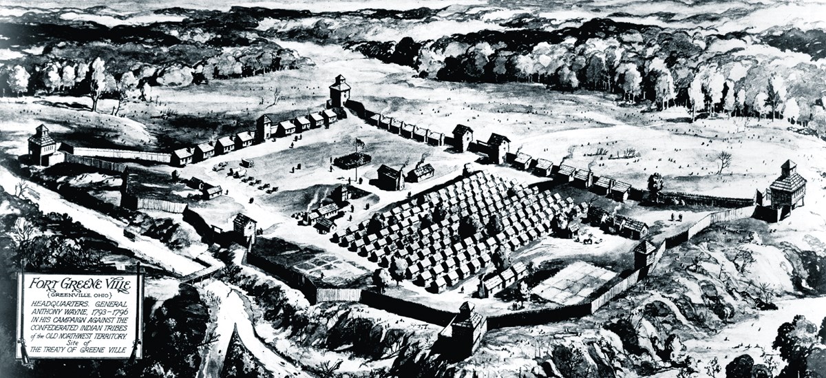 drawing of Fort Greenville, courtesy of Ohio historical society drawing of Fort Greenville, courtesy of Ohio historical society