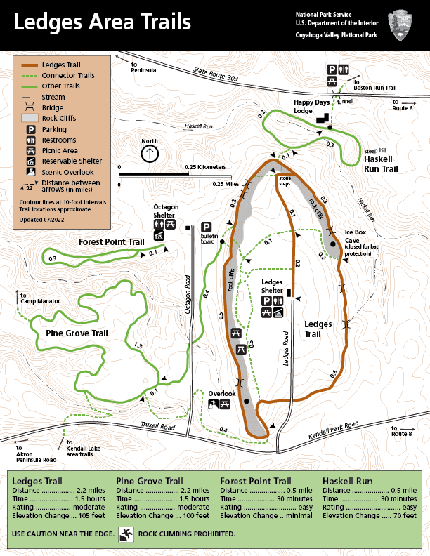 Maps & Documents 21 Oak Hill Trail, 1.8-mile Loop, Easy Rating, 50 Feet Elevation Change. Plateau Trail, 4.9 Miles, Moderate To Difficult Rating, 200 Feet Elevation Change, Steep In Areas. Access The Trailhead Off Oak Hill Road. - Oak Hill Trail, 1.8-mile loop, easy rating, 50 feet elevation change. Plateau Trail, 4.9 miles, moderate to difficult rating, 200 feet elevation change, steep in areas. Access the trailhead off Oak Hill Road.