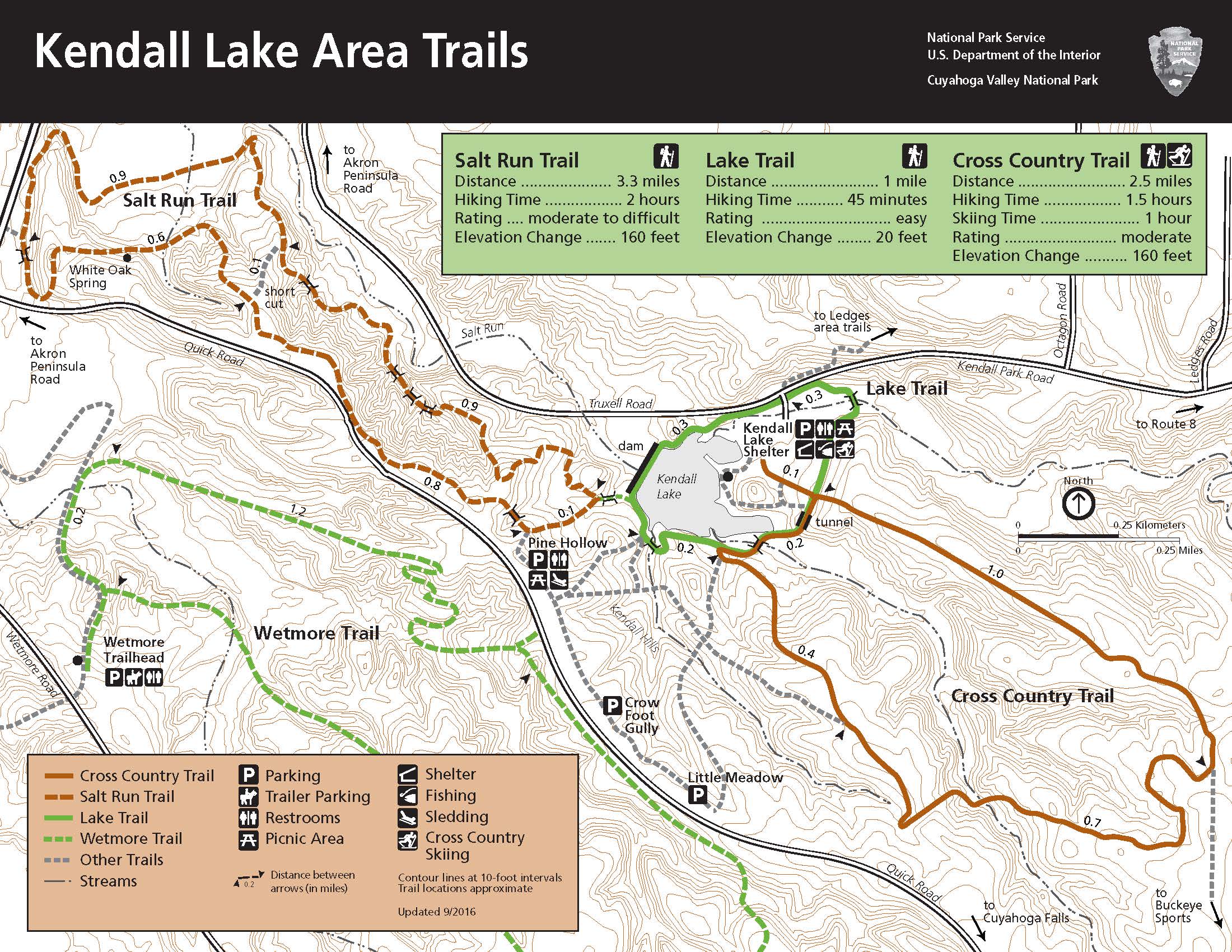 Area Map Of The Kendall Lake Trails. - Area map of the Kendall Lake trails.