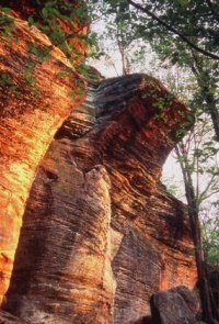 Ritchie Ledges Sandstone cliffs in summer.