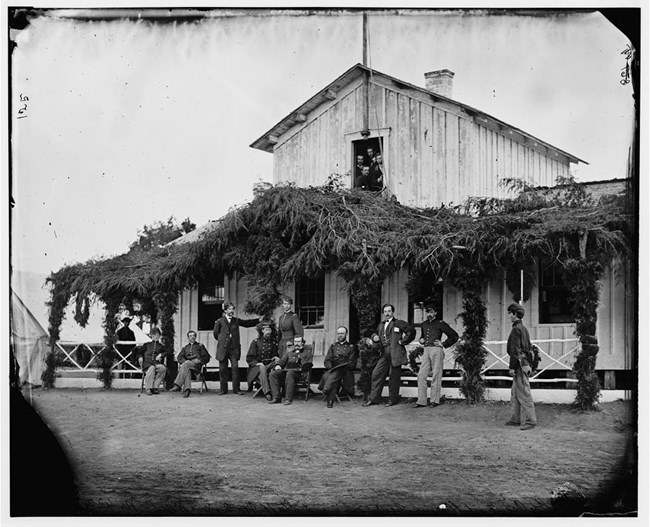 General Martin D. Hardin and staff at Fort Slocum