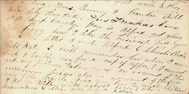 Keller Bobb's handwritten letter