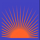 Shared Sky Logo A design of the sun's rays on a dark background.