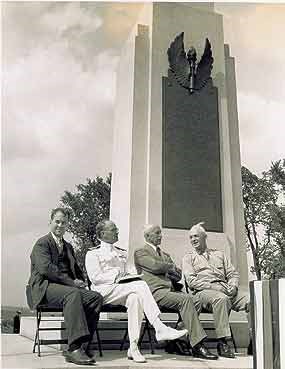 Orville Wright at the dedication of the Wright Memorial, Dayton, Ohio, 1940.