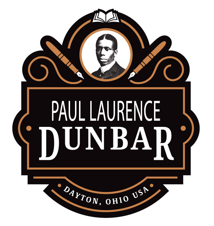 Dunbar-Logo Crest featuring Paul Laurence Dunbar's image and name, a book and pen.