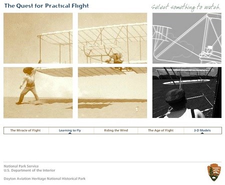 A collage of six panels depicting a Wright glider being pulled by a boy.