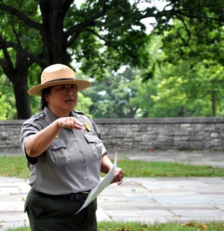 A ranger on a park tour A ranger on a park tour