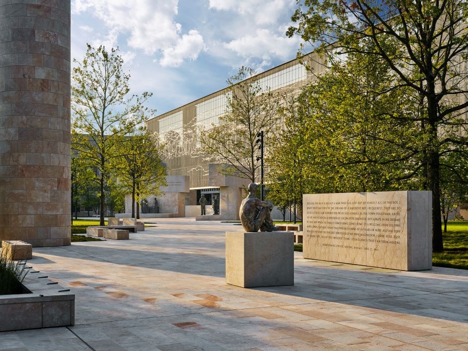 Early morning view of Dwight D. Eisenhower Memorial