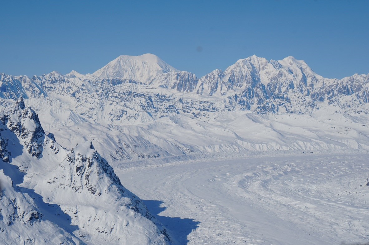 Looking north, up the Ruth Glacier Valley March 7, 2025 Looking north, up the Ruth Glacier Valley March 7, 2025