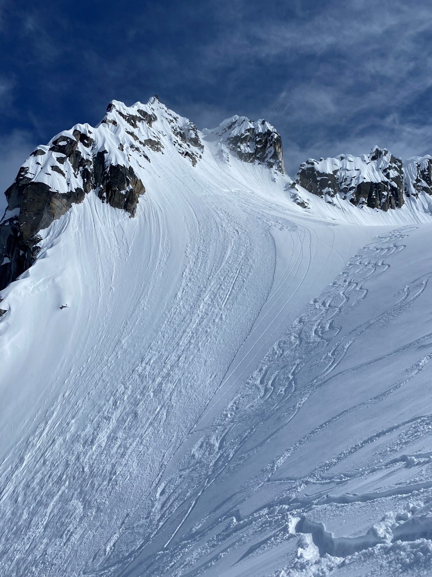 The start zone for this avalanche View of the avalanche path