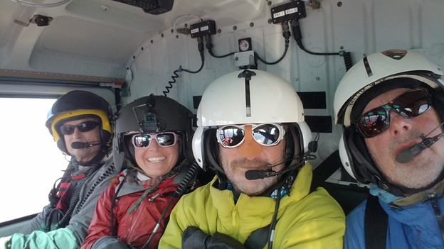 Joe and the Mock Weavers Four patrol members in the park helicopter