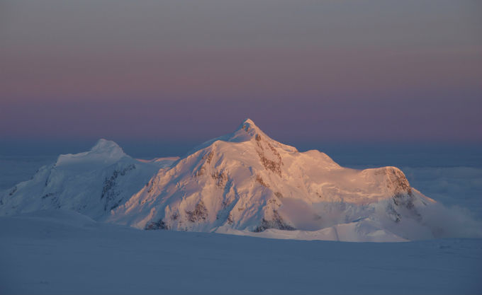 Alpenglow on Mount Hunter