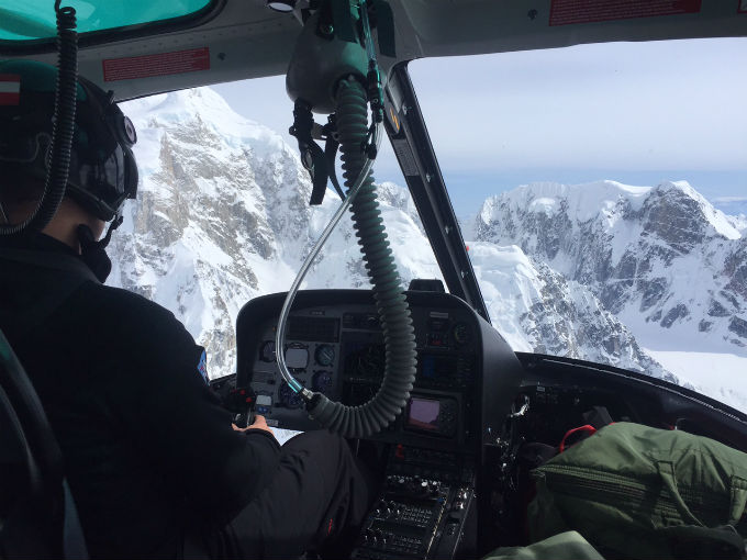 Helicopter pilot flying into the Range