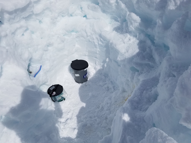 Latrine Snow pit with CMC and camp toilet