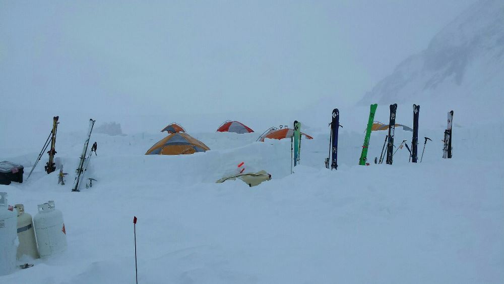 Denali Storm Evans descends on the 14,200-camp Denali Storm Evans descends on the 14,200-camp