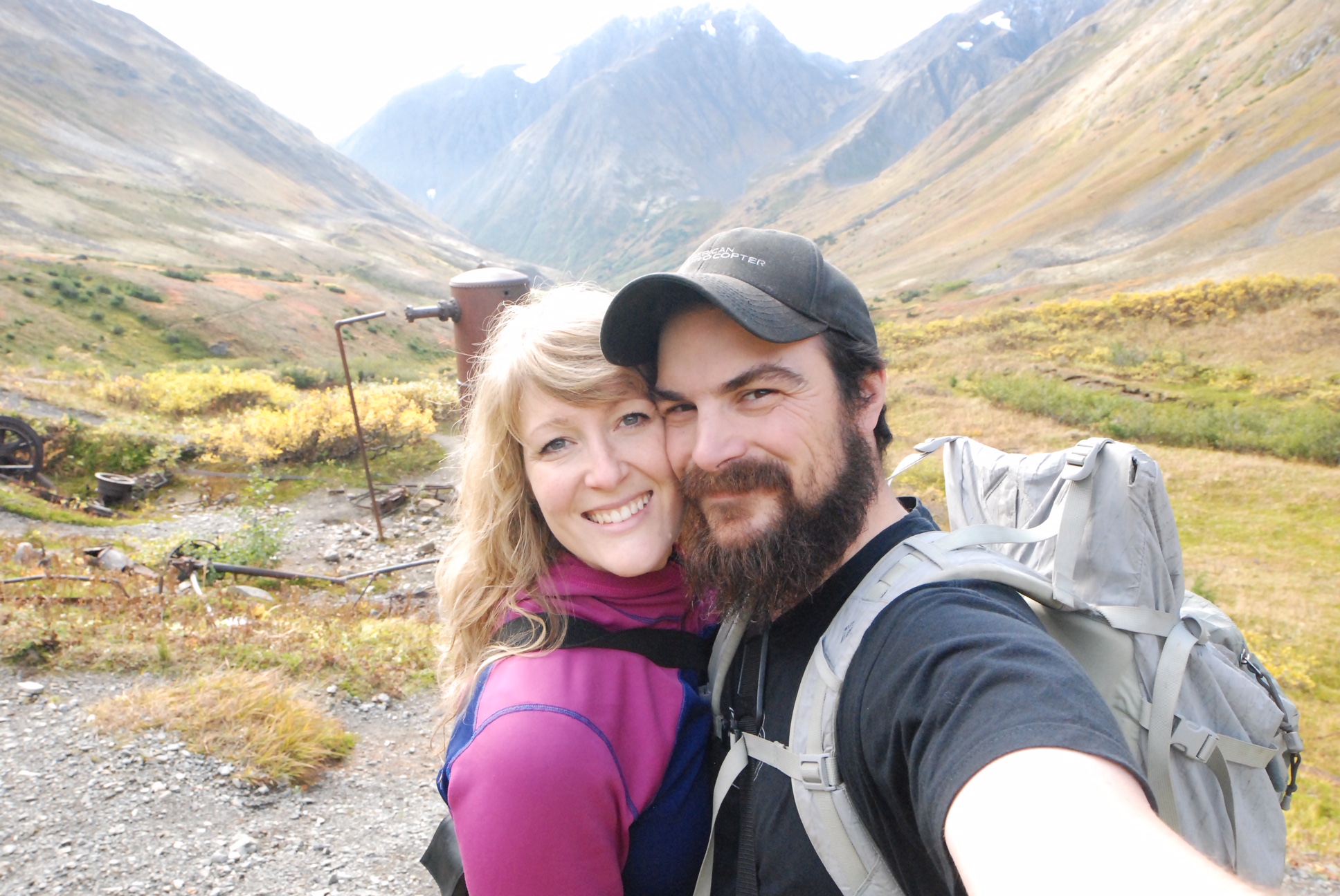 Closeup of a couple in a mountain valley