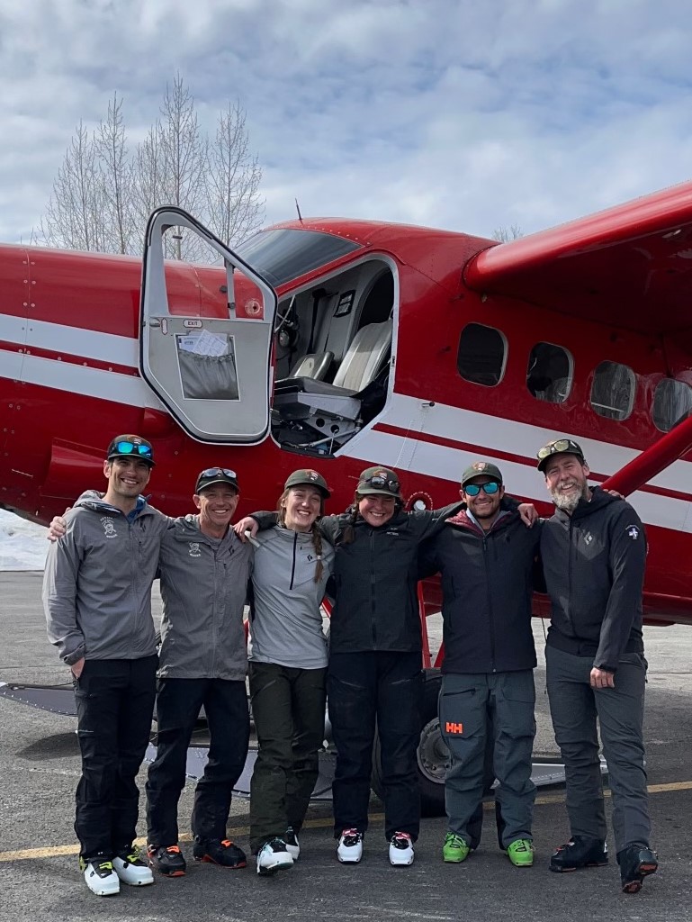 Six smiling members of Patrol #1 poised to fly into Basecamp