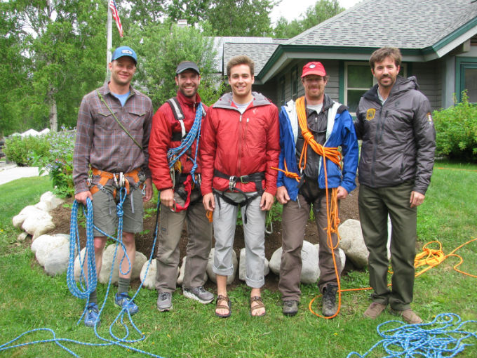 NPS Denali Patrol #5 standing outside the ranger station