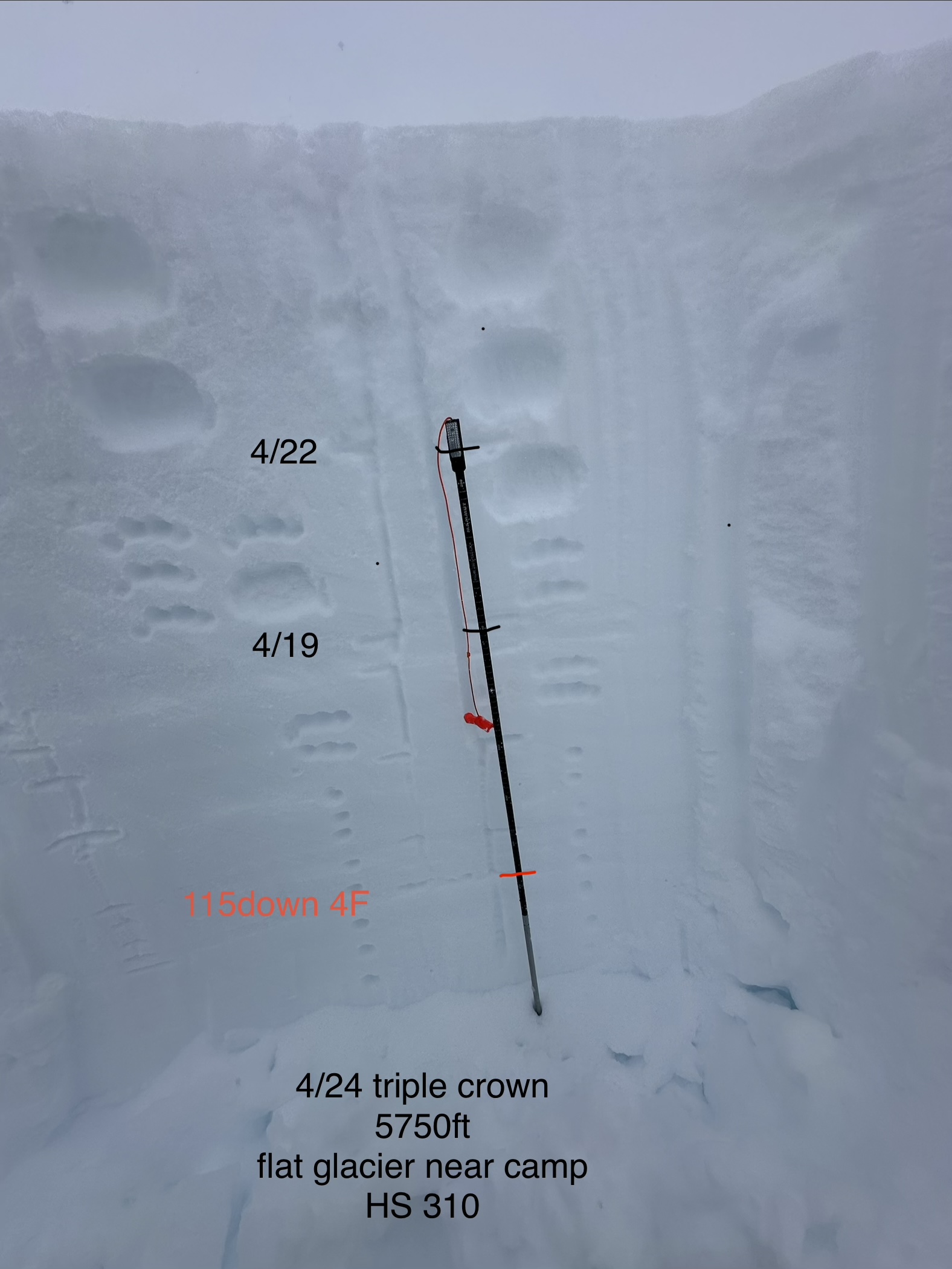 snowpit from the Triple Crown Glacier