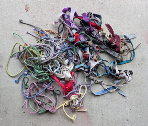 That's a lot of trash Pile of worn-out tat