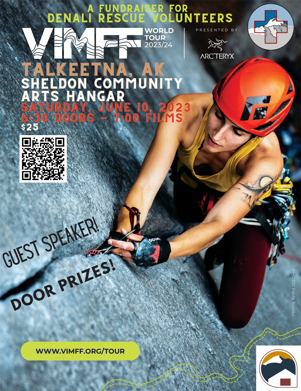 DRV Fundraiser Poster of a climber on a rock face