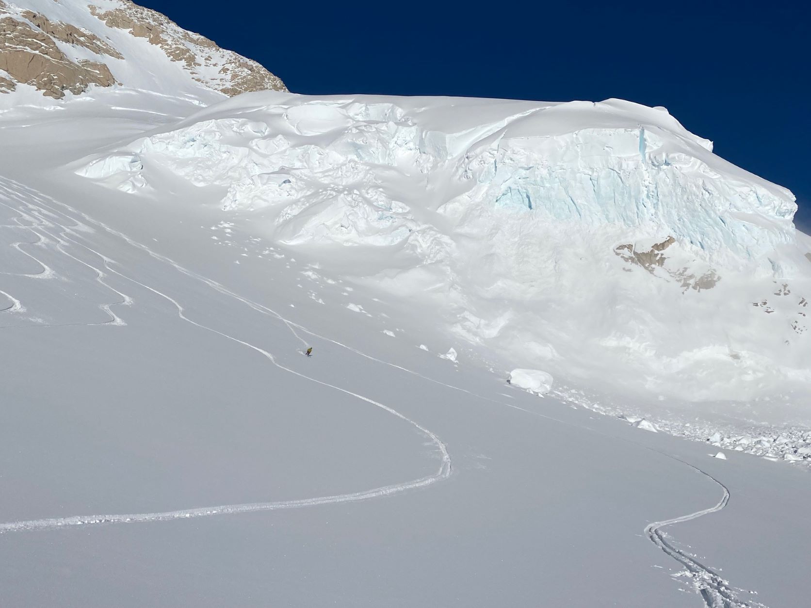 One last run Lone skier