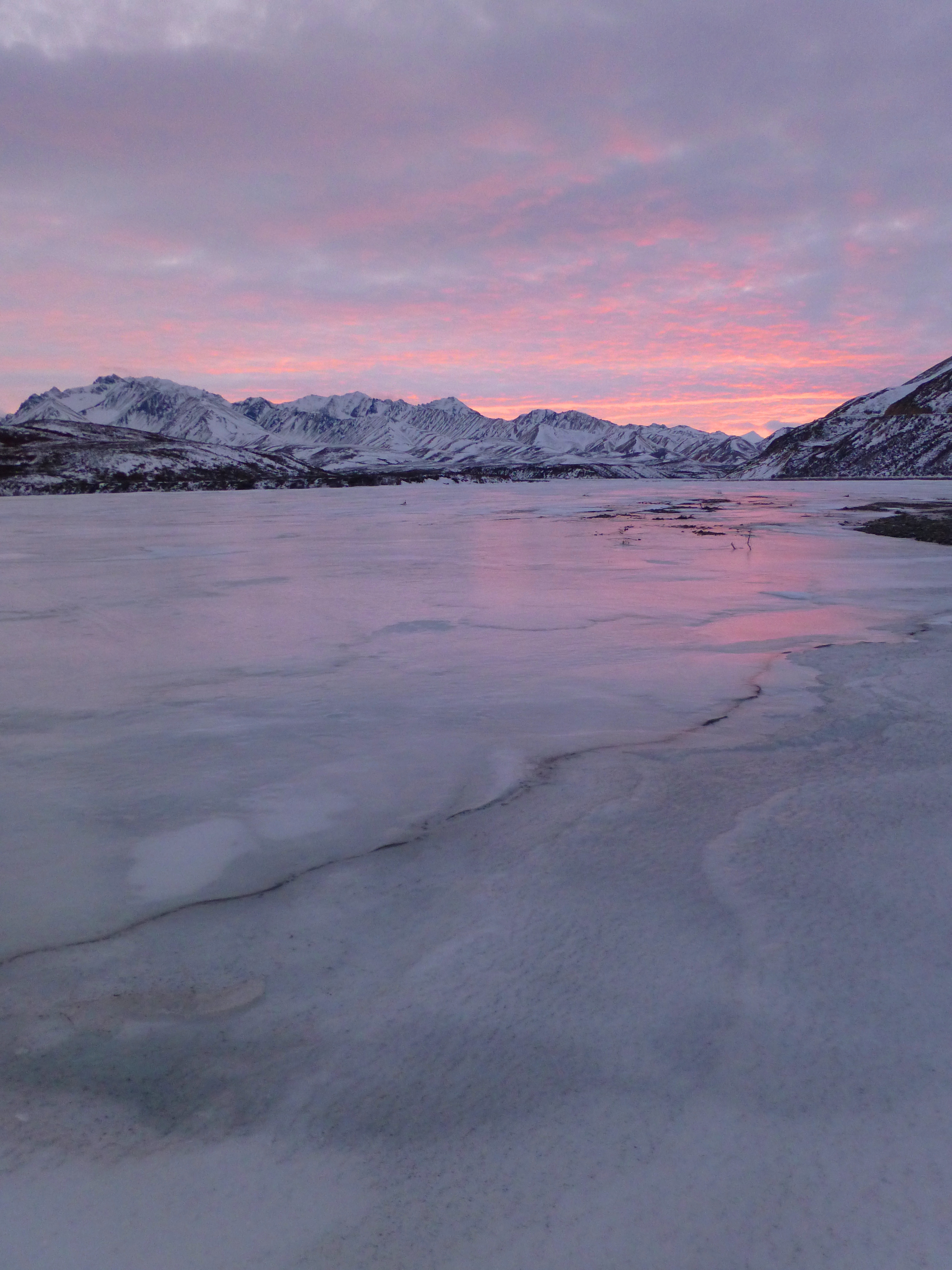 pink sunset on efk ice