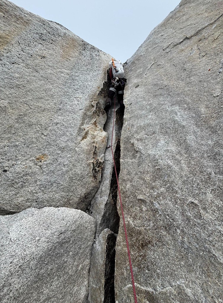 up the Lost Marsupials route A ranger climbs up a rock face