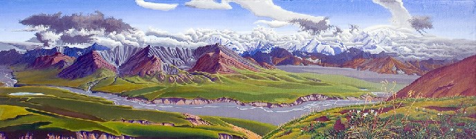 “Alaska Range” 24” x 77” oil on board “Alaska Range” 24” x 77” oil on board
