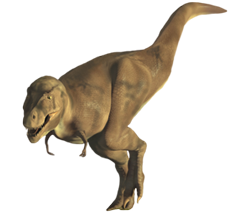 a digital image of a small dinosaur that looks like a T-Rex