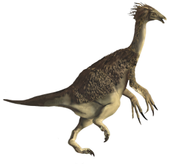 a digital image of a feathered therizinosaur