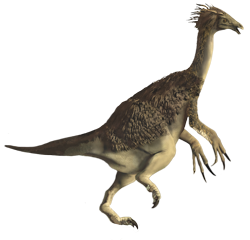 a digital image of a feathered therizinosaur
