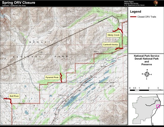 A map of temporary ORV trail closures (2010)