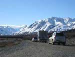 Road Lottery - 2007, Toklat River, lovely weather, snowy mountains in background
